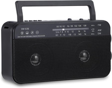 Portable AM FM Shortwave Radio with Bluetooth Speaker Plug in Wall, 3X D Cell Ba