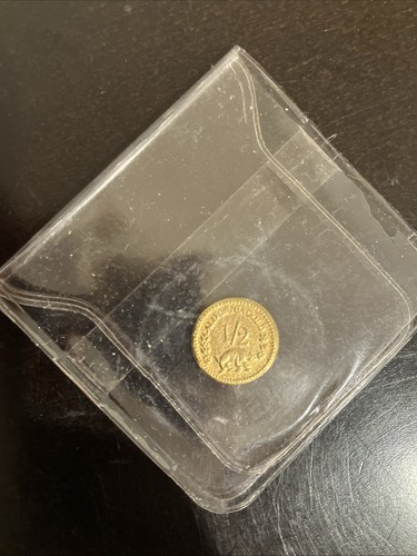 1856 Pioneer fractional 1/2 “California Gold” Bear token ~SP739 - Picture 2 of 2