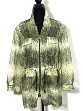 Chico s Design Silk Sheer Jacket Green Black Size L