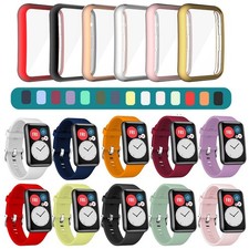 Breathable Silicone Band Case For HUAWEI Watch Fit Smart Watch Strap Film