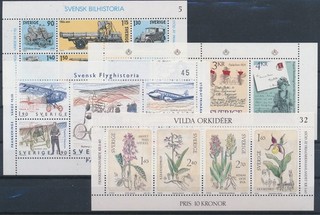 LT17361 Sweden 1982 1984 mixed thematics sheets MNH