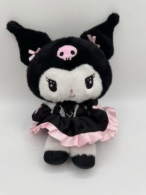 Sanrio Kuromi Plush Stuffed Animal Black and Pink Dress MISSING HEADBAND- READ