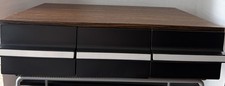 VINTAGE FAUX WOOD 36 CASSETTE TAPE STORAGE HOLDER - 3 DRAWER - 1980's EUC