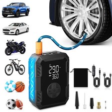Tire Inflator Portable Air Compressor Wireless 12v Dual Power Auto Shut-o...