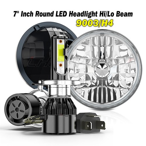 For Toyota Corolla 1968-1977 Pair 7" inch Round LED Headlights DRL High Low Beam