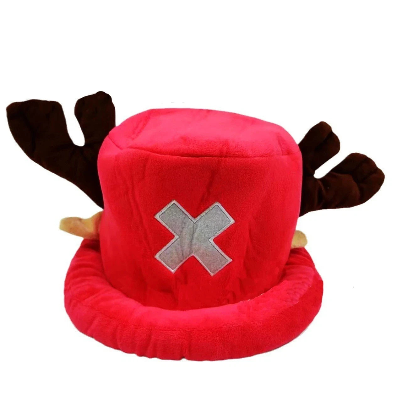 Sombrero de felpa rojo One Piece Chopper - Gorra de felpa suave con disfraces de anime Tony