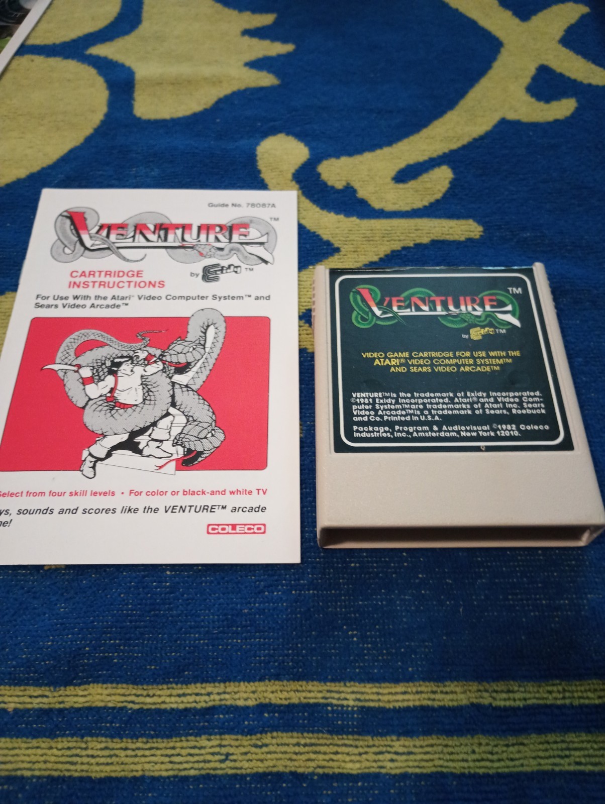 1981 Colecovision Venture Cartridge & Instructions Guide 78291