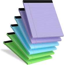 Legal Pads 8.5 X 11 In, Colored Legal Pads, 6 Pack Note Pads 8.5 X 11 Writing Pa