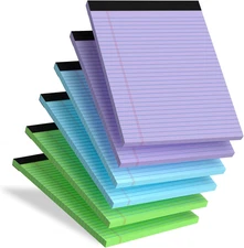 Legal Pads 8.5 X 11 In, Colored Legal Pads, 6 Pack Note Pads 8.5 X 11 Writing Pa