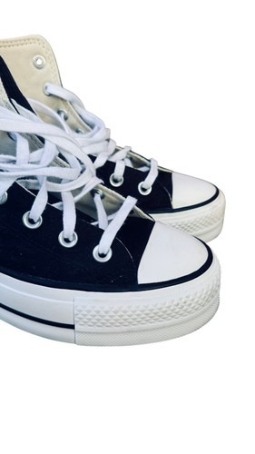 Converse Chuck Taylor All Star Lift Hi schwarz-weiße Plateau-Damenschuhe Größe 8 - Bild 8 von 12