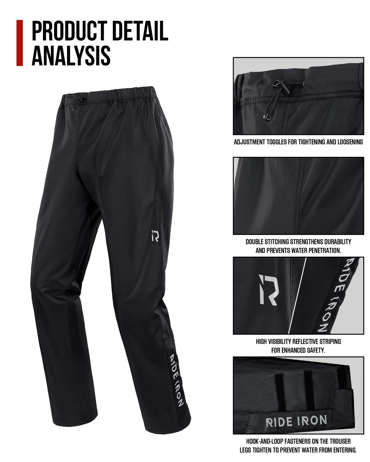 Motorcycle Rain Gear for Men Women, Rain Suit 15,000mm Rating Lightweight Bre... image 7