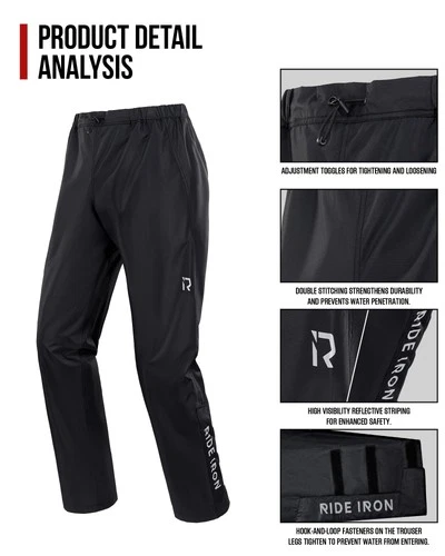 Motorcycle Rain Gear for Men Women, Rain Suit 15,000mm Rating Lightweight Bre... image 7