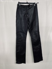 Wilsons Leather Maxima Black Leather Straight Leg Pants Women's Size 8