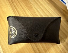 Ray-Ban Black Snap Clamshell Leather Case for Glasses/Sunglasses Cloth