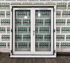 SOLID OAK FRENCH DOORS WOODGRAIN HARDWOOD EXTERNAL ALL GLASS DOUBLE GLAZED WOOD