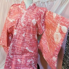 Honey Bunch Pink Yukata Kimono Robe Adult Women MA RS Gyaru Perfume Gal Style