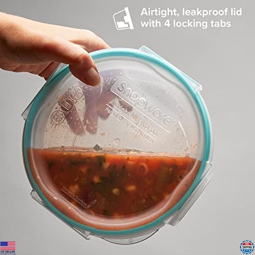Paquete de 14 contenedores de almacenamiento de alimentos de plástico, herméticos y sin BPA, aptos para microondas - Imagen 3 de 6