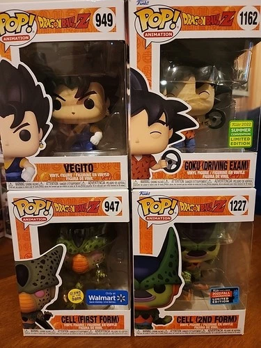 Funko Pop! Vinyl: Dragon Ball - Cell (First Form), Cell 2nd Form, Goku, Vegito
