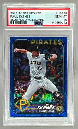 147559742 Paul Skenes 2024 Topps Update #US288 Blue Holofoil RC /999 PSA 10