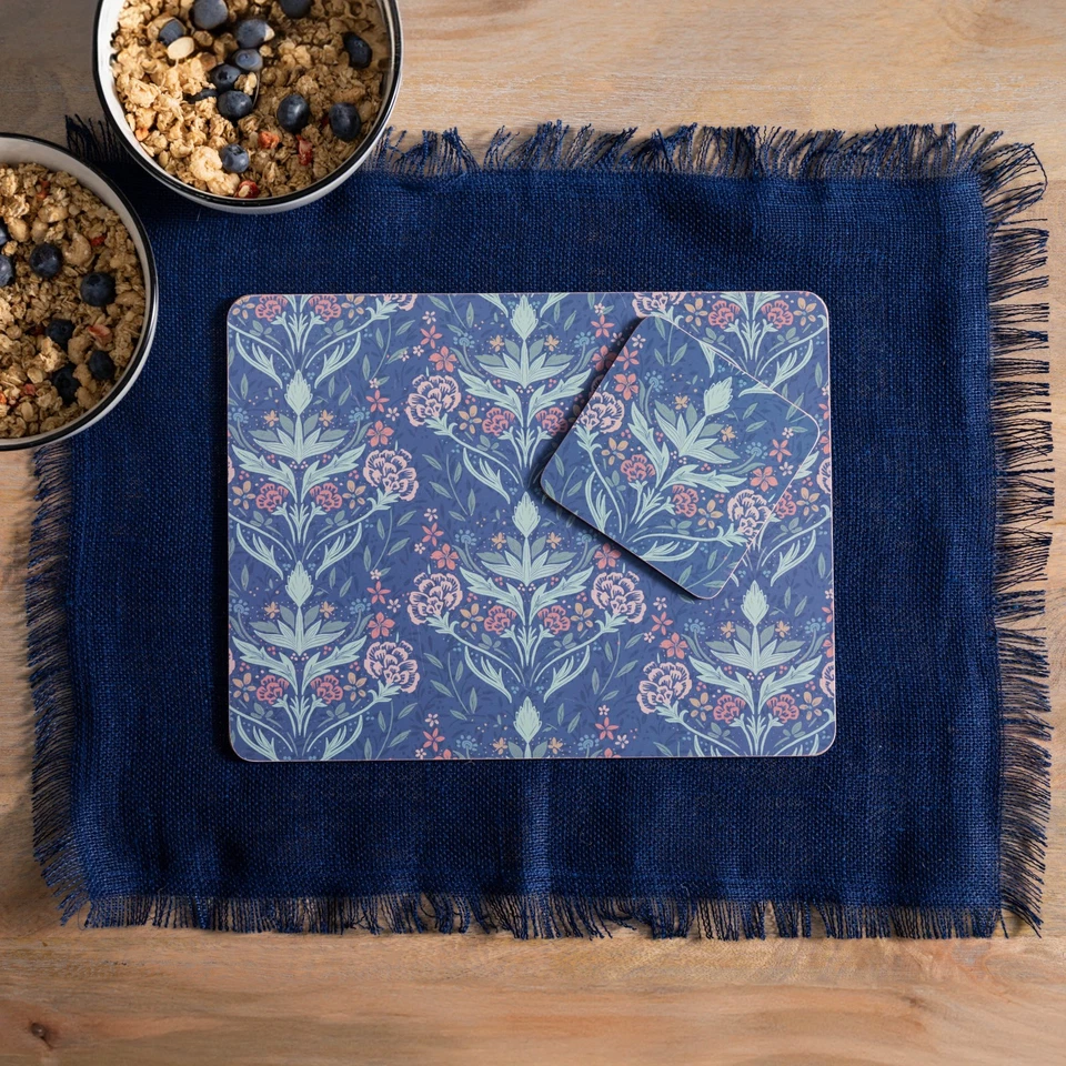 Creative Tops Set of 4 Arts and Crafts Floral Coasters Cork Backed 10.5 x 10.5cm - Image 3 of 4