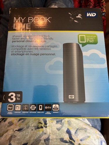 WD My Book Live 3TB Personal Hard Drive Storage New Sealed WDBACG0030HCH-NESN - Afbeelding 3 van 15