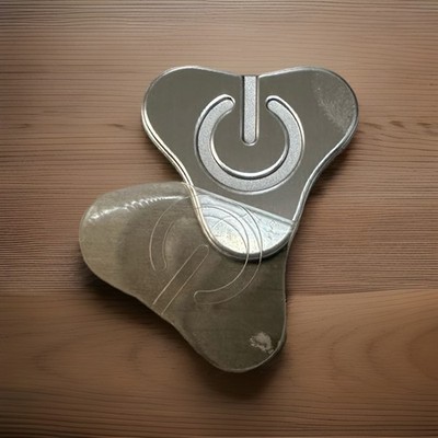 3D Power Symbol Metal Decal Overlay Sticker, Large, 1.03'' x 0.96'', New