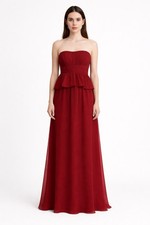 BCBG Max Azria Ruella Strapless Peplum Formal Gown Dress Red Size 4 Glam