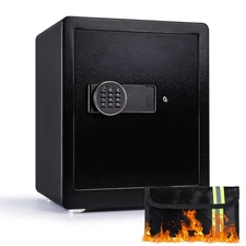 Safe Box, 1.9 Cubic Feet Security Home Safe Box, W/Electronic Digital Keypad,...