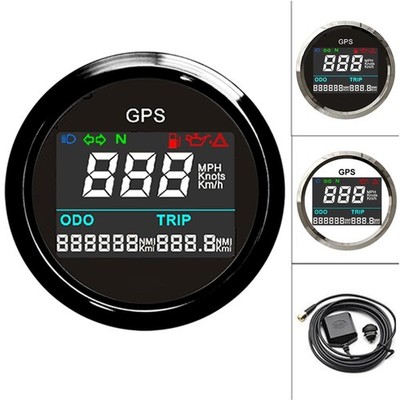 52mm Digital GPS Tachometer Gauge Kilometerzähler für Auto Boot Motorrad Kmh Mph
