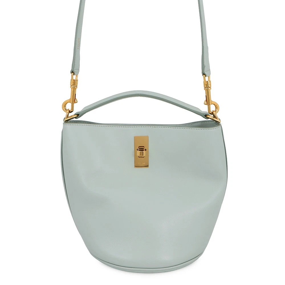 Celine — CELINE Teen Bucket 16 Shoulder Bag Calf Leather Soft blue 197573CR4.07SZ
