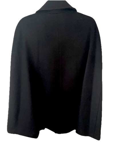 New Women's Lauren Ralph Lauren Wool Blend Buckle Cape in Black Size XS - Imagen 7 de 7