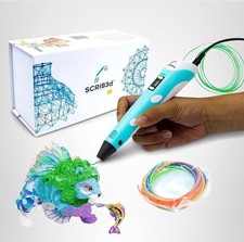 SCRIB3D P1 3D Printing Pen with Display - Includes 3D Pen, 3 Starter Colors of P