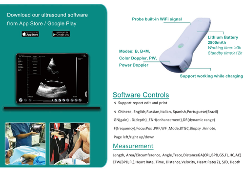 Wifi Color Doppler 128 Elemente 3 in 1 Konvex/Linear/Herzunterstützung Android iOS - Bild 14 von 15