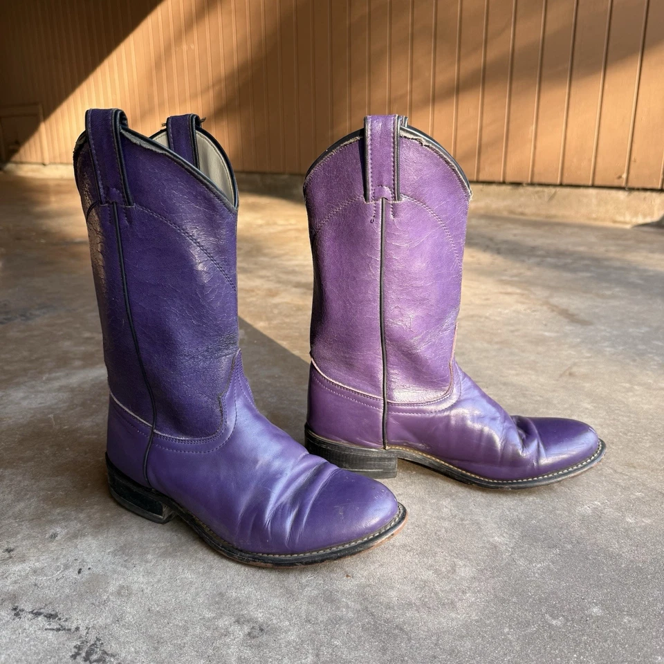 Botas de Vaquero Laredo Púrpura De Colección Sin Cordones Talla 7M Foto 2 de 4