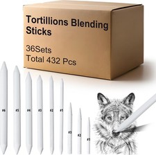432 Pcs Blending Stump and Tortillion Set Paper Art Blenders for Drawing Sket...