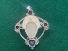 VINTAGE CARVED FACE & .925 STERLING SILVER & GEMSTONE PENDANT — photo 6