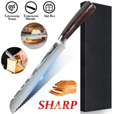 Professional Stainless Steel Serrated Blade Cake Slicing Bread Slicer Knife US