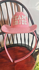 Pink Bride Cowboy Hat Headband  Bachelorette Party Accessory  Bridal Headpiece
