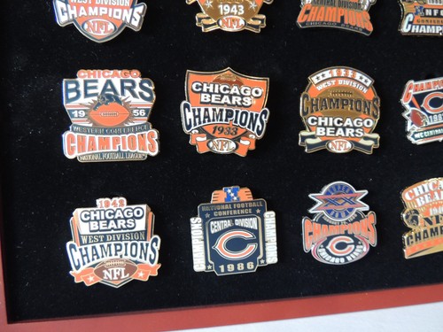 WILLABEE-WARD CHICAGO BEARS CHAMPIONSHIP PIN COLLECTION WITH WOOD CASE - Picture 4 of 9