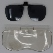 Vintage SOLAR SHIELD Flip-Up/Clip-On Sunglasses w/ Case for Prescription Glasses