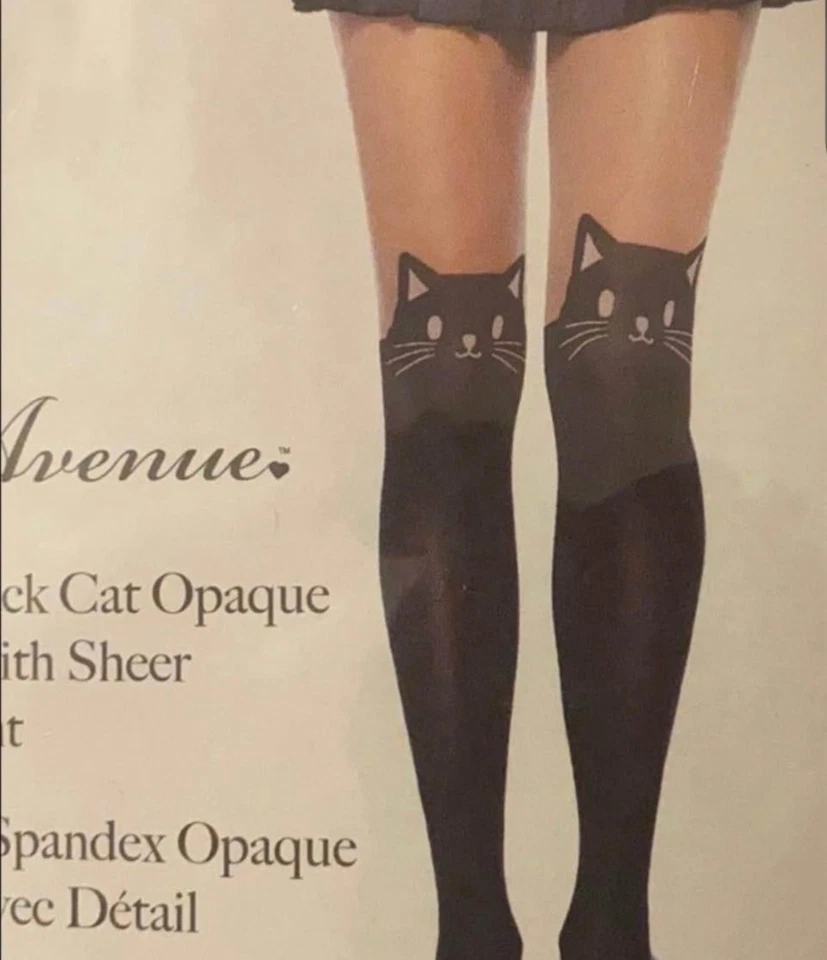 Spandex Black Cat Tight Accent Opaque Emo Leg Avenue Costume Cosplay Halloween - Image 3 of 4