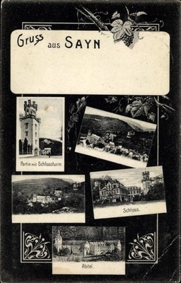 Ak Sayn Bendorf in Rheinland Pfalz, Schloss, Schlossturm, Abtei - 3209345
