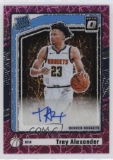 2024-25 Panini Donruss Optic Pink Velocity Prizm 38/79 Trey Alexander Auto 0m89