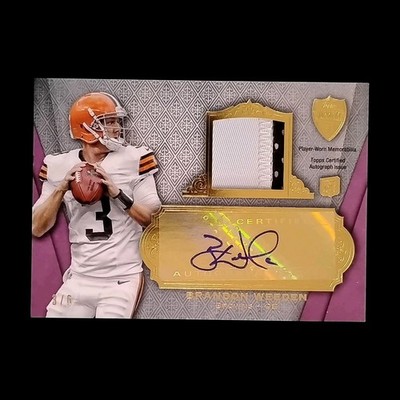 2012 Topps Supreme Football Jersey Patch Autograph /6 Brandon Weeden Browns