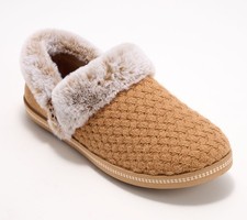 Skechers Cozy Campfire Vegan Quilted Knit Slippers - Frosty Promise Tan 7.5/M Ne