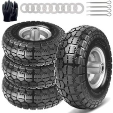 Sackkarrenrad Vollgummi 4.10 3.50-4 für Bollerwagen Rad Achse 20mm 4 Stück