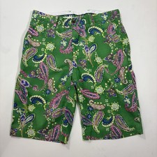 Vintage Polo Ralph Lauren Paisley Shorts Mens 32 Chino Pants Green