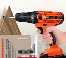 Cordless Drill 21V Rechargeable Battery Power Drill Set, 25+1 Position