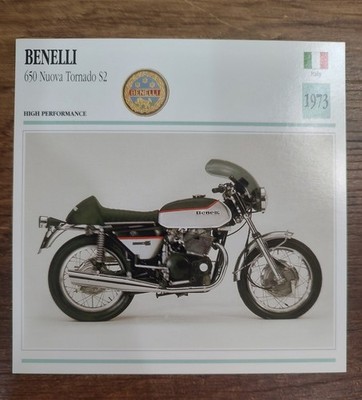 Benelli 650 Nuova Tornado S2 1973 Italy Edito Service Atlas Motorcycle Card M18