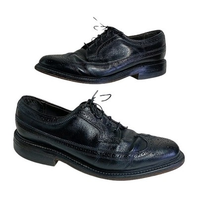 Vintage O'sullivan Dress Shoes Men Size 8.5 EEE Black Wingtip JC Penney Classics